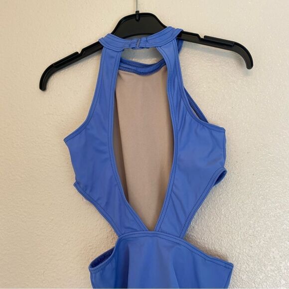 WEISSMAN Balera Dance blue Open Back cutout Halter Leotard MT10598 MC 10/12 - Picture 5 of 14